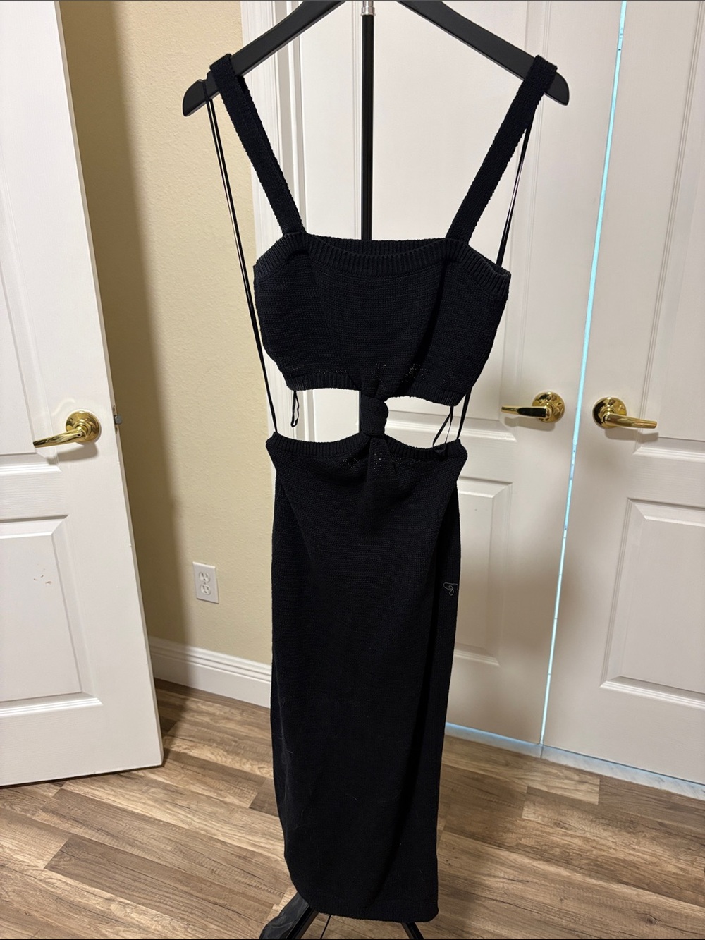 Express Black Cutout Knit Midi Swim Coverup Dress